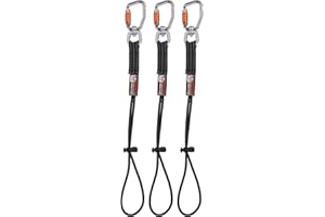 Ergodyne Squids 3714 Tool Lanyard and Tethering Attachment with Carabiner and Cinch Loop, Weight Rating 10lbs, 3-Pack