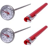 KT THERMO Instant Read 1-Inch Dial Thermometer(2-Pack),Best for The Coffee Drinks,Chocolate Milk Foam