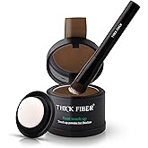 THICK FIBER Root Touch Up & Hairline Powder with Brush 4g – Covers Grey Roots & Thinning Hair – Sweat & Water Resistant – Hai