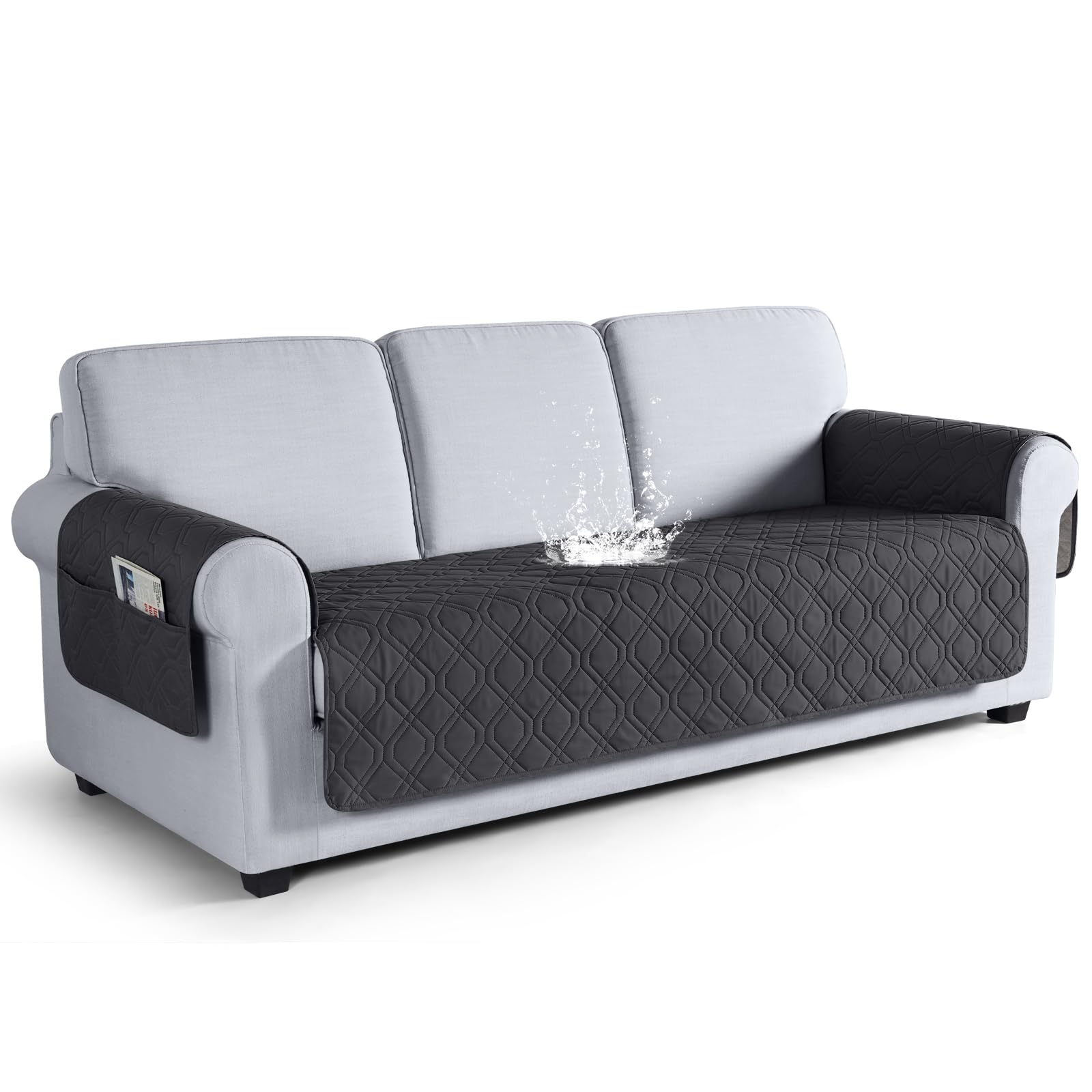 Photo 1 of VANSOFY Couch Cover, Waterproof Sofa Covers Washable Slipcover Furniture Protector Couch Seat Covers Non-Slip Couch Cover for Dogs, Pets(Sofa, Charcoal Gray)