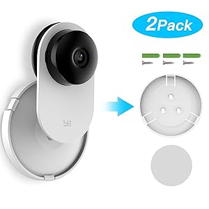 (Pack of 2) Yi Home Camera Mi Home Security Camera Wall Mount, KASMOTION 360 Degree Swivel Camera Bracket Holder Customized for Mi/Yi Home Security Camera