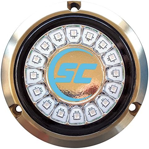 SCR-16 LED Underwater Boat Light - Bimini Blue - Bronze Housing - 60W Suface Mount - Tempered Glass Lens - IP68 Fully Submersible Waterproof