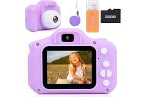 OUPUSES Upgrade Kids Camera for Toddlers, Christmas Birthday Gifts for Age 3-9 Girls and Boys HD Digital Video Camera, Mini Play Camera for 3 4 5 6 7 8 9 Year Old Boys with 32GB SD Card (Purple)