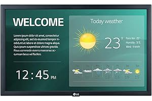 LG 22” 22SM3G-B Series IPS FHD LED Back-lit Digital Display with Embedded CMS, Quad Core SoC with webOS™ 4.0, Smart Signage Platform, & Built-in WiFi