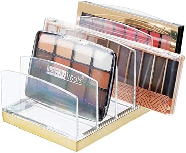 mDesign Organizador de maquillaje en plástico – Clasificador con 5