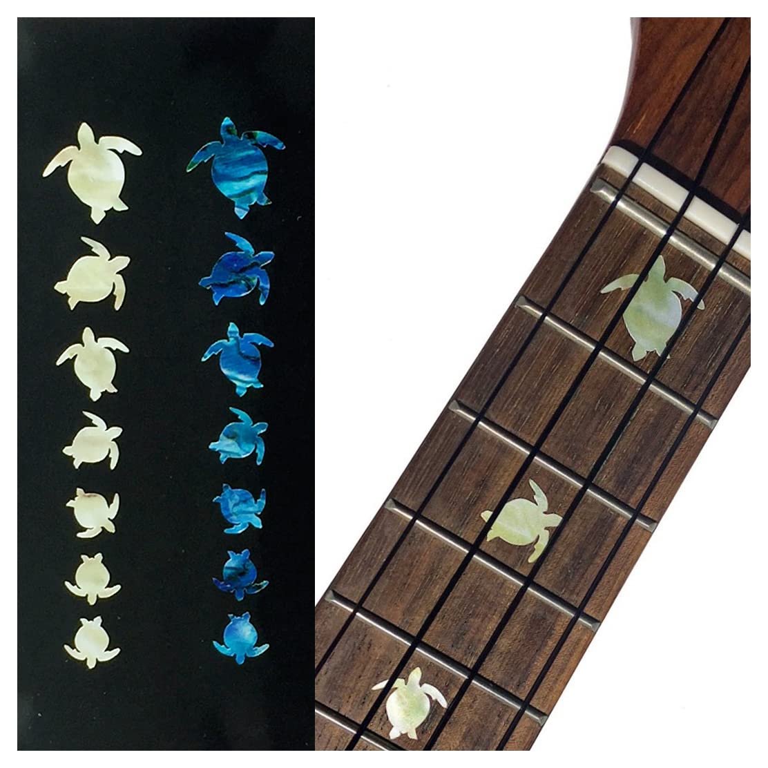 Inlaystickers Fingerboard Position Marker for Ukulele - Honu/Sea Turtles (2 Colours) UKF-248HT-AZ