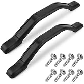 SAQXK 2Pcs RV Camper Trailer Grab Handle Black Plastic 11 inch RV Entry Door Handle Grab Bar for Trailer, Boat, Motorhome, Tr