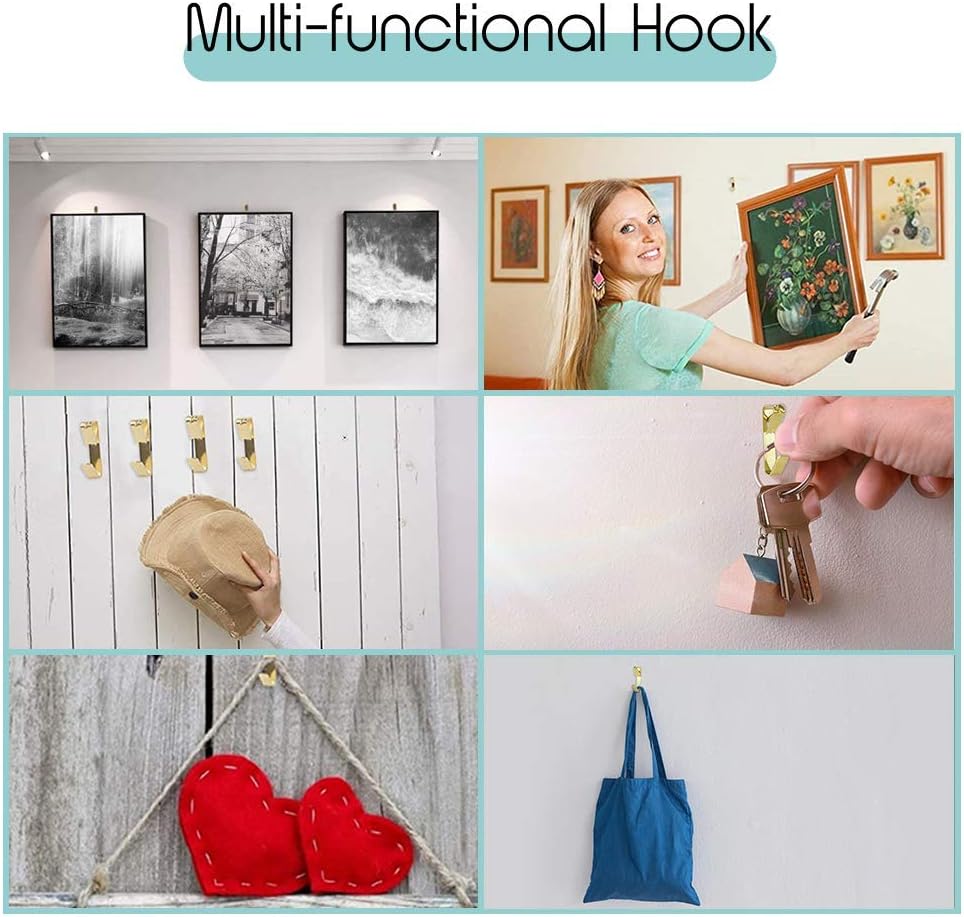 130pcs Assorted Sturdy Picture Hook Kit with Nail Hanger for Hard