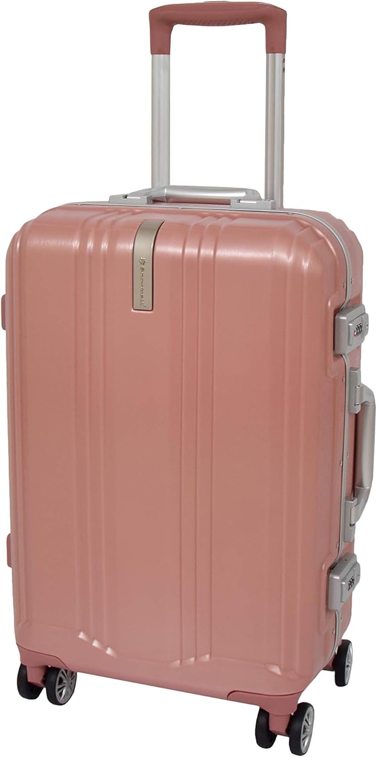 Luxurious Suitcase Rose Gold Hard Shell 4 Wheels Luggage Metal Frame