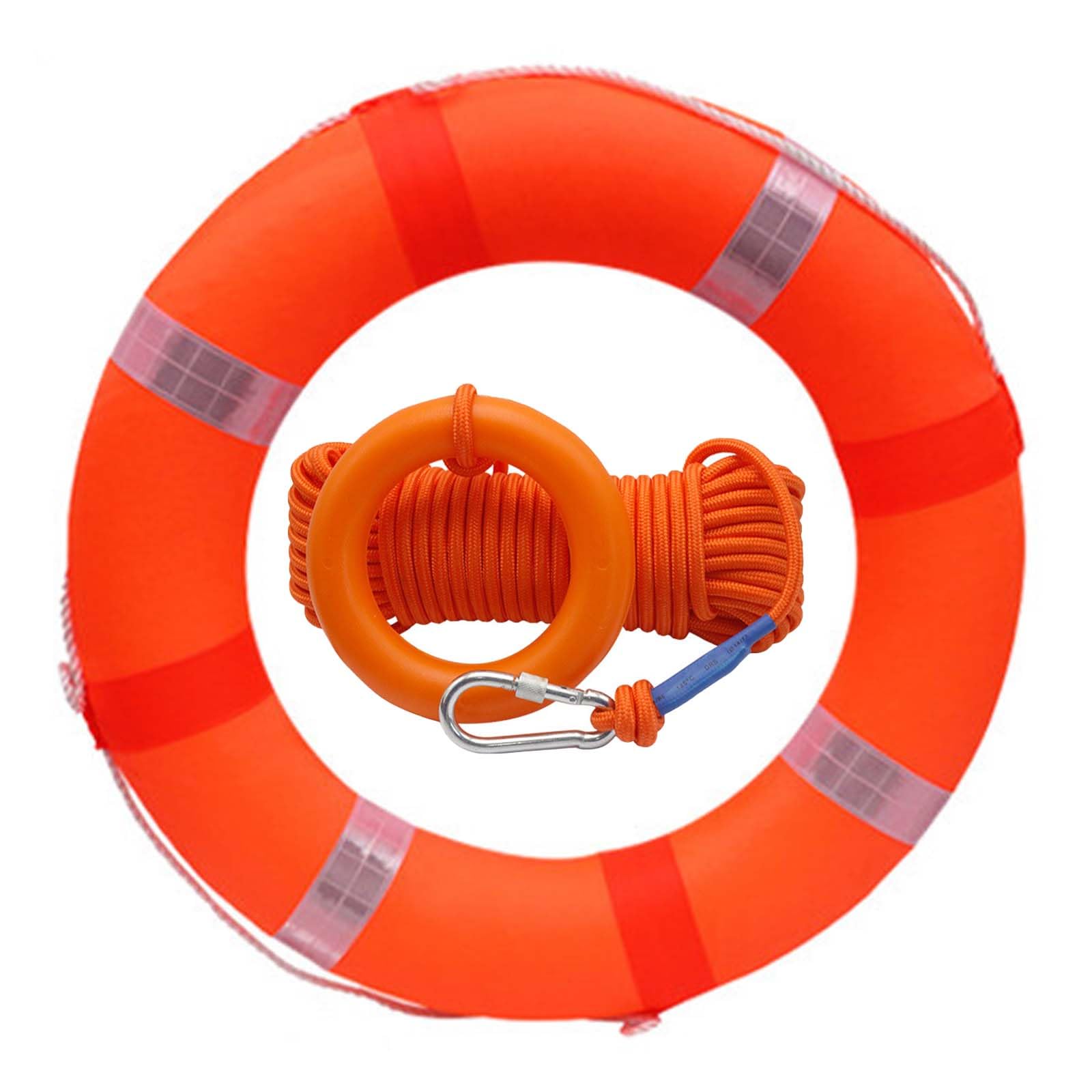 Photo 1 of 20 inch Life Ring Buoy Pool Safety Throw with Water Floating Lifesaving Rope Outdoor Throwing Ring Rope Rescue Lifeguard Lifesaving