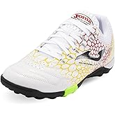 Joma Soccer Boots Turf, 6.5-12 US - Professional Cleats - Microfiber Upper, Chrome Sole, Heel Reinforcement - Máxima White Yellow