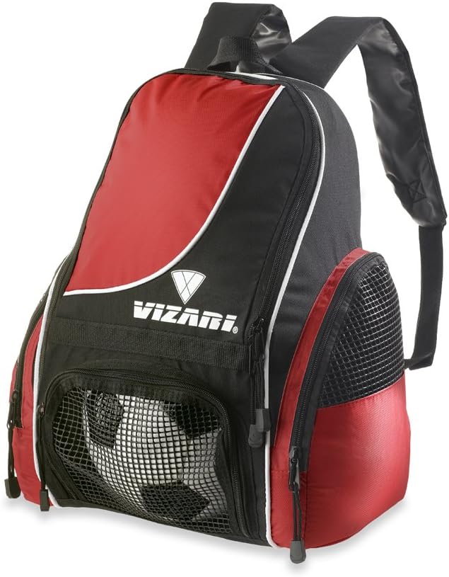Vizari Solano Backpack | Soccer Backpack With Ball Compartment | Gym Bag for Cleats | Size 5 Soccer Ball Bag | Red : Soccer Ball Bags : Sports & Outdoors