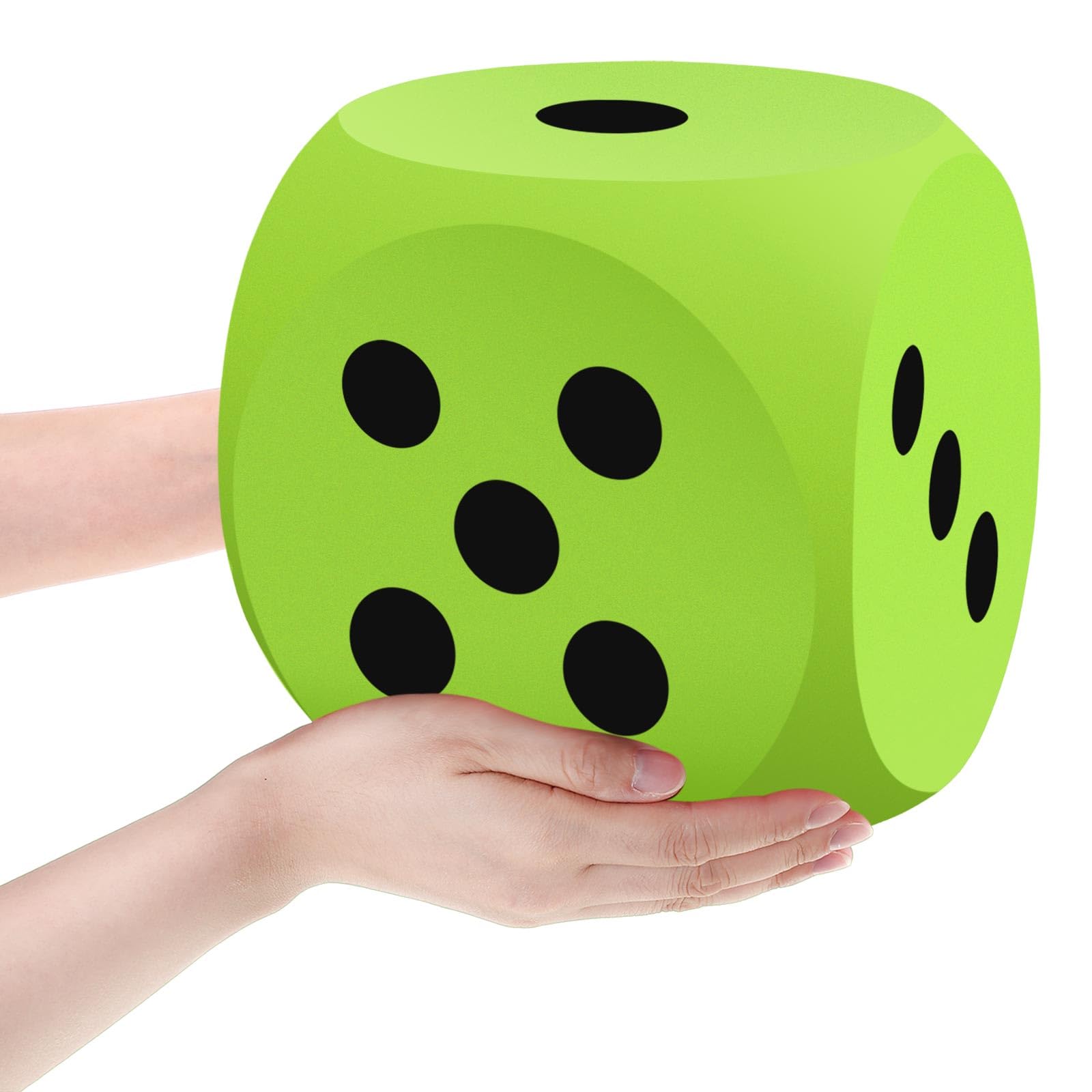 Photo 1 of Shappy 7.9 Inches Foam Dice Fun Filled Large Educational Toy Kawaii Giant Dice Jumbo Decorative EVA Foam Big Square Building Blocks for Board Game Learning Sessions(1 Pc,Green)