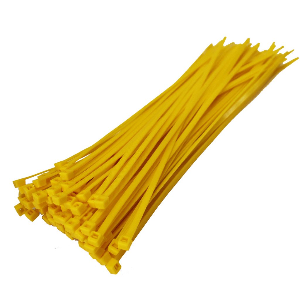 All Trade Direct 100 X Yellow Cable Ties 300Mm X 4.8Mm Zip Tie Wraps Bases All Sizes Stocked