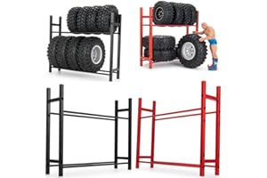 Benedict Harry RC Car Alloy Tire Rack/Wheel Rack for 1/18 TRX4M SCX24 Gladiator Bronco C10 JLU Deadbolt Axial 1/24 Crawler Car etc. (Black)