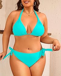 Women Plus Size Bikini Set - Two Piece Triangle