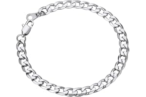 ChainsPro Men Sturdy Figaro/Cuban Chain Bracelet, 6/9/13mm Width, 7.48/8.26inch Length, 316L Stainless Steel/18K Gold Tone/Black- Send Gift Box