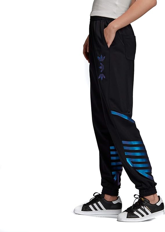 originals large logo track pants in black & team royal blue
