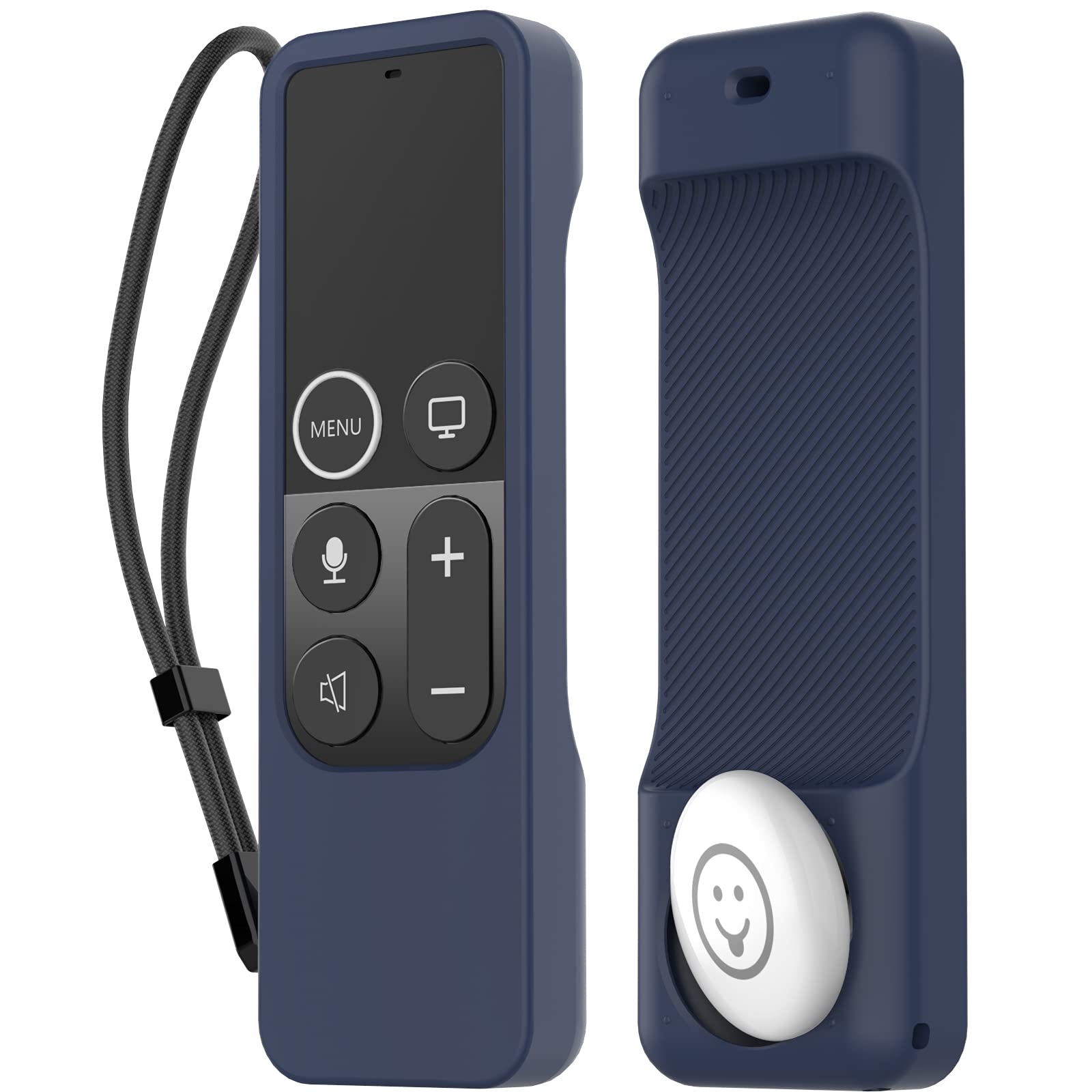 Photo 1 of AhaStyle Protective Case for Apple TV Siri Remote With AirTag Holder, Anti-Slip Silicone Cover Compatible With 2017 4K [1st Generation] and 2016 HD (Midnight Blue)
