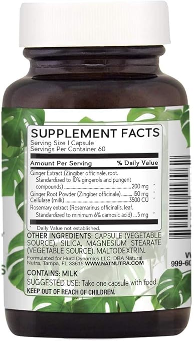 Ginger capsules using supercritical extraction