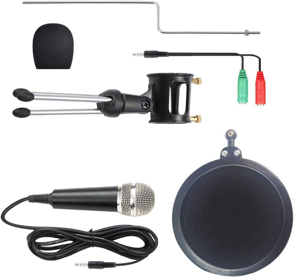 microfono a condensatore con jack da 3,5 mm con supporto per filtro  podcasting PC cellulare iFCOW registrazione vocale canto per computer  Strumenti Musicali urban-earth.co.uk