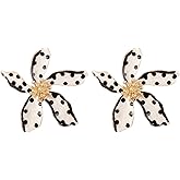 Simple Cute Petal Flower Large Earrings for Women,Lightweight Enamel Drop Oil Flower Earrings Jewelry Gifts