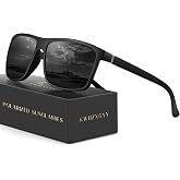 KWHZXGYY Sunglasses Men Polarized Sunglasses for Mens and Womens,Black Retro Sun Glasses Driving Fishing UV Protection