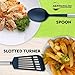 Silicone Cooking Utensils Kitchen Utensil Set for Nonstick Cookware Heat Resistant and Dishwasher Safe Spatula, Spaghetti Server, Spoon, Turners, Ladle, Skimmer, Tongs, Whisk, Brush, Measuring Spoons