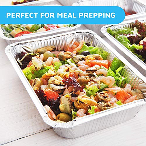 MontoPack Disposable Takeout Pans with Clear Lids 5lb Capacity