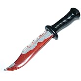 Flowing Blood Liquid Scream Knife 13 in Plastic Toy Ghost Face Dagger | transparent shell with internal flowing red liquid handheld Halloween scream costume prank horror movie prop accessory