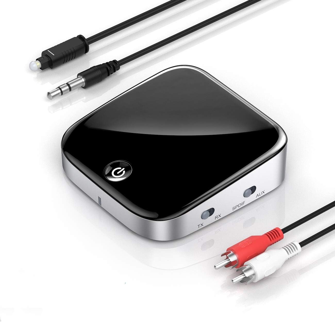 Bluetooth 5.0 Transmitter Receiver, Knofarm Wireless Audio Adapter with aptx Low Latency TV Watching, PC Audio, Home Stereo Speaker, 2020 New Version Connect 2 Devices Simultaneously, 33ft Long Range: Home Audio & Theater