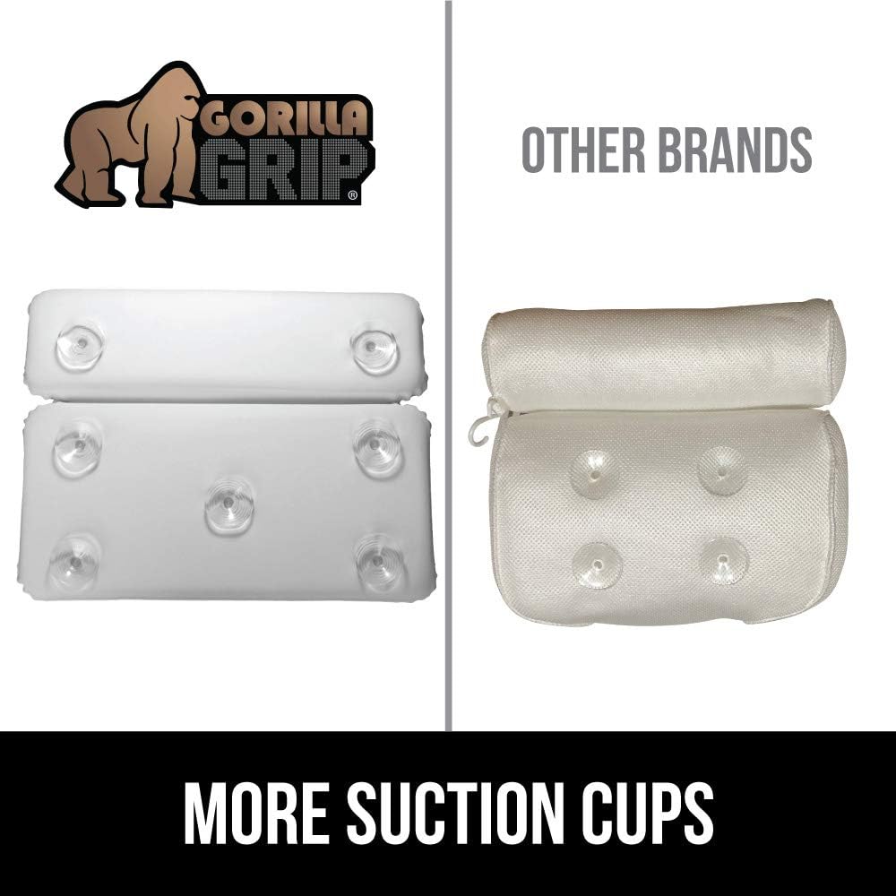 GORILLA GRIP Original Spa Bath Pillow Features Powerful Gripping Technology, Comfortable, Soft, Large, 14.5x11, Luxury 2 Panel Design for Shoulder, Neck Support, Great for Hot Tub, Jacuzzi, Spas: Home & Kitchen