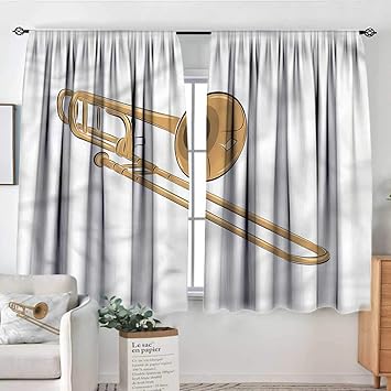 Amazon Com Pricetextile Trombone Curtain Rods Symphonic Music