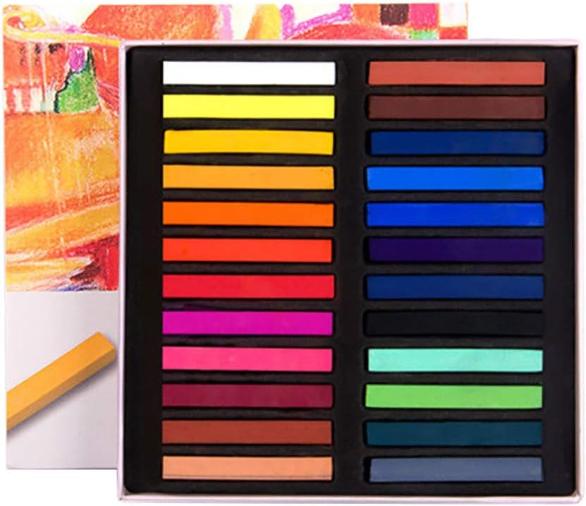 Luxeshion 12/24/36/48 Colors Practical Durable Soft Pastel Set Square Artist Pastel Non Toxic Soft Chalk Pastels Set for Art Drawing,Scrapbooking