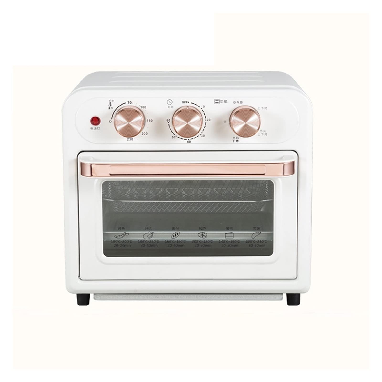 Photo 1 of **Picture Color is only for reference, please view pictures below. 

Baking Birthday Cake Tools 15L Electric Smart Deep Fryer Oven Oil Free Breakfast Machine Frying Pot Bread Toaster (Color: Black with rose gold)