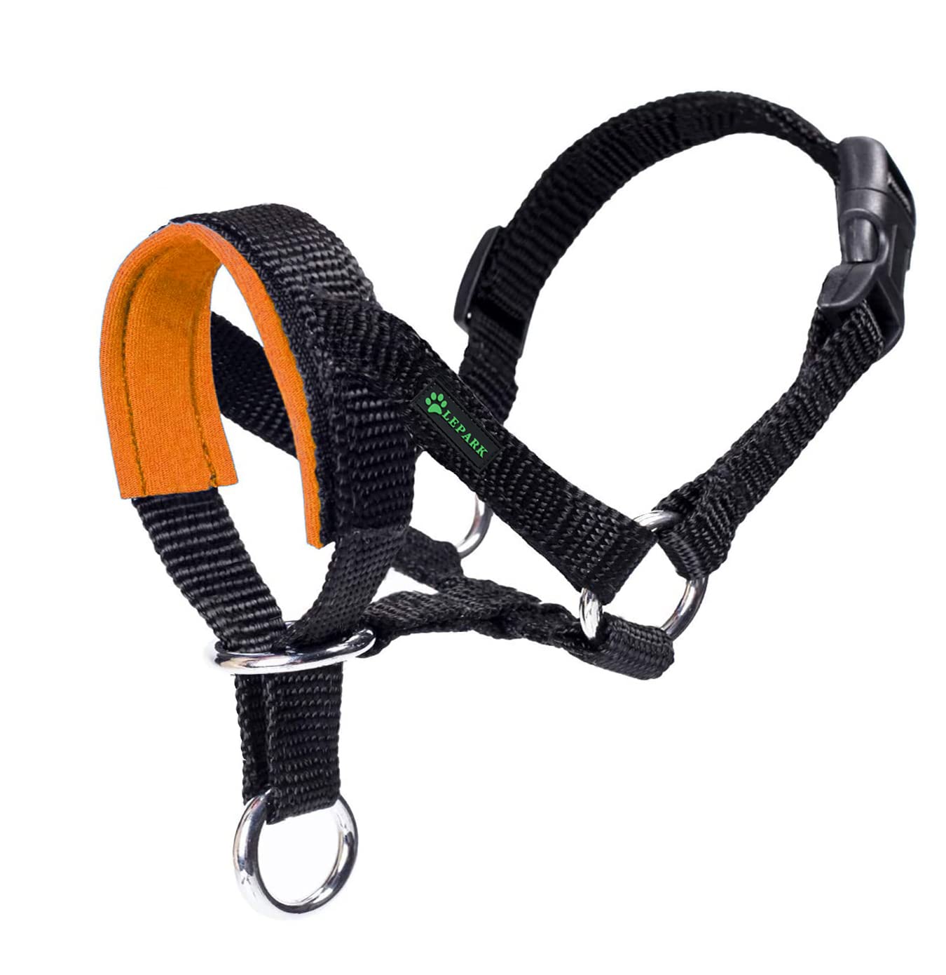 Dog Head Collar with Padded Fabric, Head Harness for Dogs, Anti pulling Head Halter Collar, Adjustable and Easily Control (M, Orange) — image 1