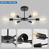 ANWIO 6 Light E27 Sputnik Ceiling Pendant Black Metal Chandelier view 5