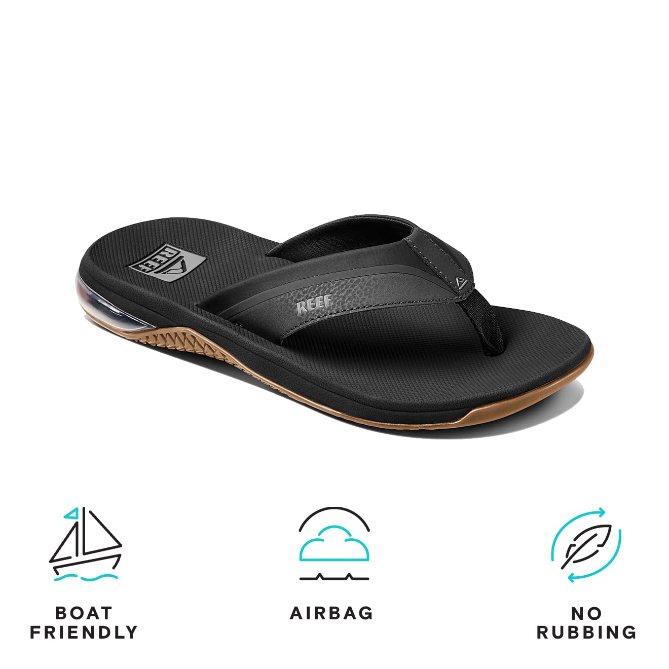 REEF Anchor Men's Beach Flip Flop, Water Friendly, Cushioning Heel Airbag
