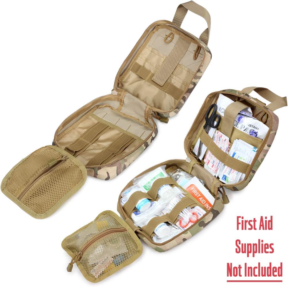 Livans Tactical First Aid Pouch, Molle EMT Pouches Rip-Away Military IFAK Medical Bag Outdoor Emergency Survival Kit Quick Release Design Include Red Cross Patch (CP Camo): Health & Personal Care