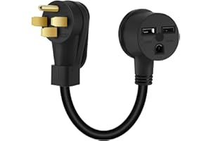 LudoPam NEMA 14-50P to 6-30R 240V 50 Amp 4 Prong Male Plug to 30 Amp 3 Prong Female Outlet Receptacle Generator Dryer Welder 