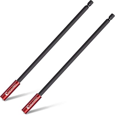 ColumPRO 2Pcs 12in Magnetic Drill Bit Extension Holder 1/4 Hex Shank S2 Steel