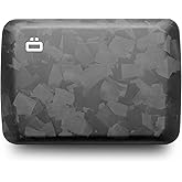 ÖGON -DESIGNS- Forged carbon fiber card holder with metal lock, RFID Protection against fraud & demagnetization, Compact wallet, Smart Case OSLO model
