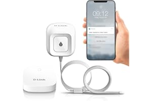 D-Link DCH-S1621KT Wi-Fi Water Leak Sensor and Alarm Starter Kit, Whole Home System with App Notification, AC Powered, No Hub Required (DCH-S1621KT), White