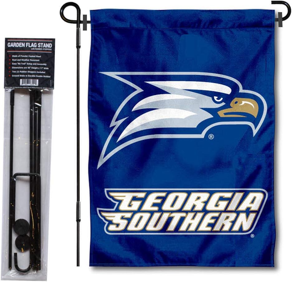 College Flags & Banners Co. Georgia Southern University Garden Flag and Flag Stand Pole Holder Set