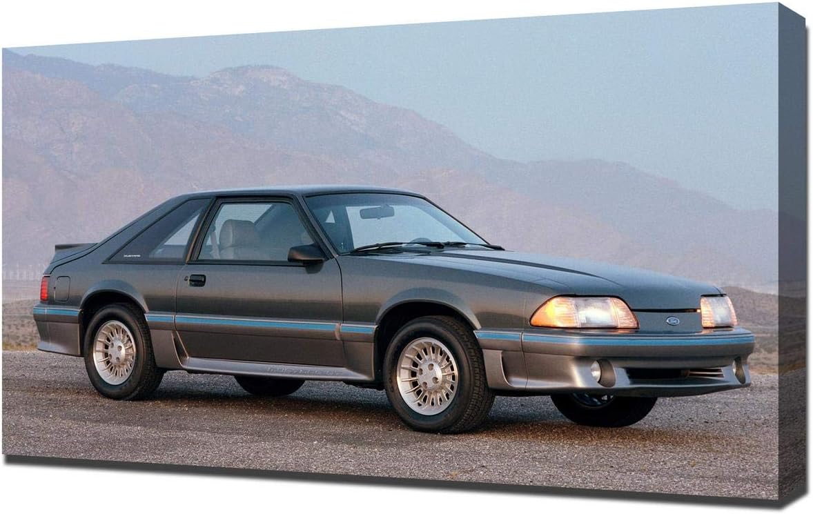 Amazon Com Lilarama Usa 1987 Ford Mustang Gt V2 Canvas Art Print Wall Art Canvas Wrap Posters Prints