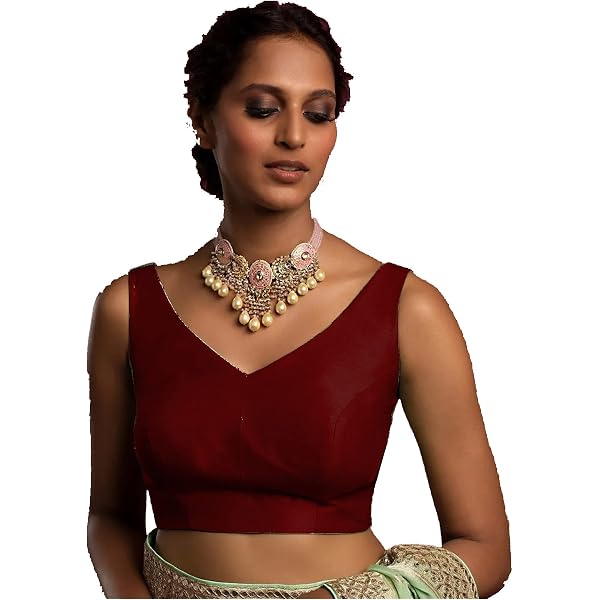 Women's Readymade Banglori Silk Black Blouse For Sarees Indian Designer Bollywood Padded Stitched Choli Crop Top, Black 1, Medium-612178