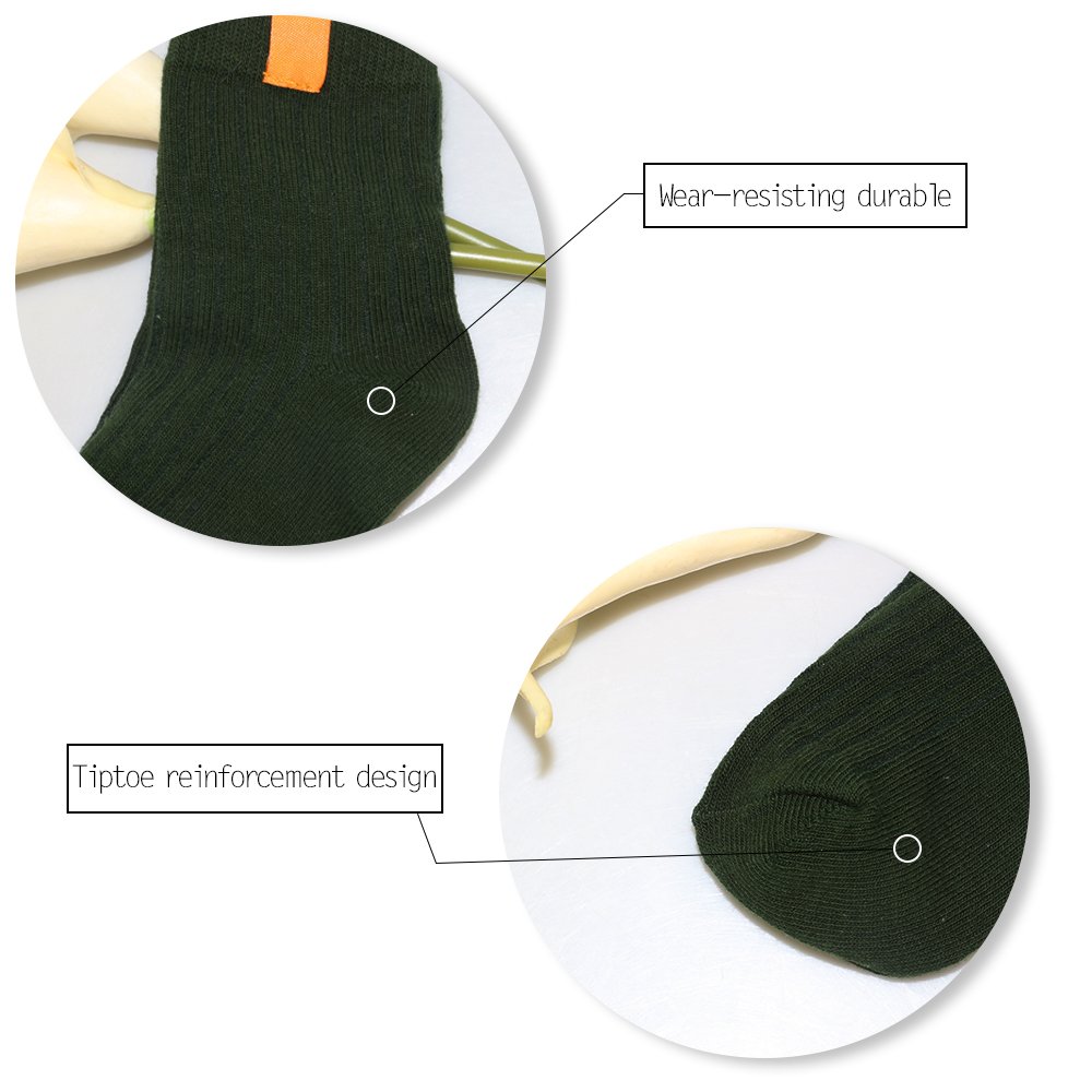 Kids Boys and Girls Athletic Crew Cotton Socks for Toddlers Preschool Non Skid Sports Ankle Seamless Sock 5 pairs