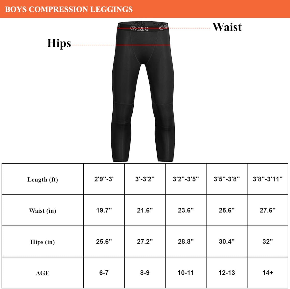 Youth Boys 3/4 Compression Leggings Pants Base Layer with Double Thick Material: Clothing