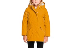 URBAN REPUBLIC Girls Rain Jacket - Sherpa Fur Lined Raincoat for Girls Full Zip Up Hooded Rain Jacket (Size: 7-16)