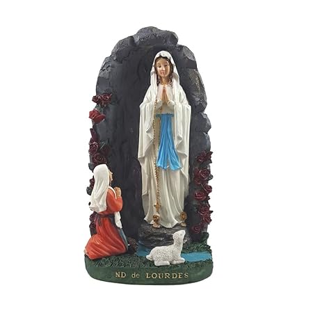 Madonna von Lourdes in der Grotte zu Lourdes Statue Deko Figur Mutter Gottes Heilige Maria Heiligenfigur